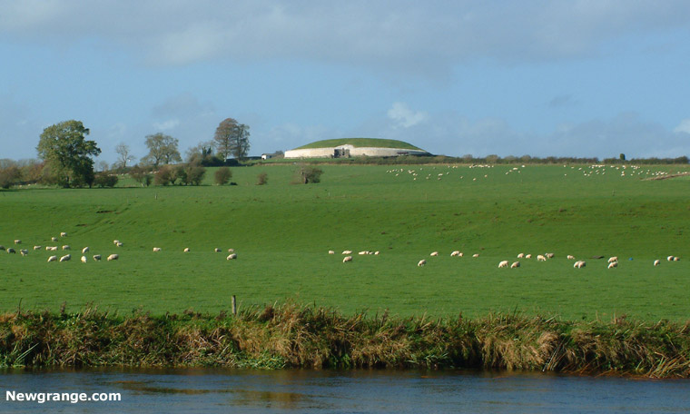 Newgrange viewed from the river Boyne