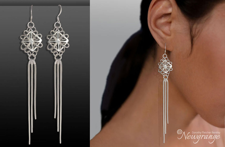 Celtic knot drop earrings by Dorothy Fletcher Bentley