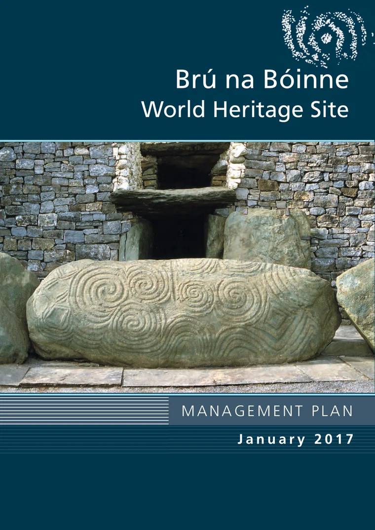 Cover of the Brú na Bóinne World Heritage Site Management Plan, January 2017, published by the National Monuments Service.