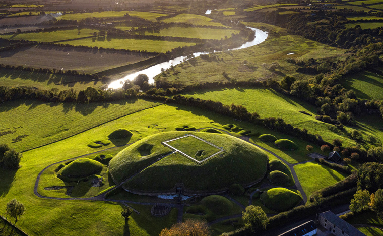 Knowth Megalithic Passage Tomb located in the Boyne Valley, Ireland