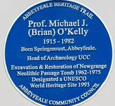Plaque honouring Michael J. O'Kelly
