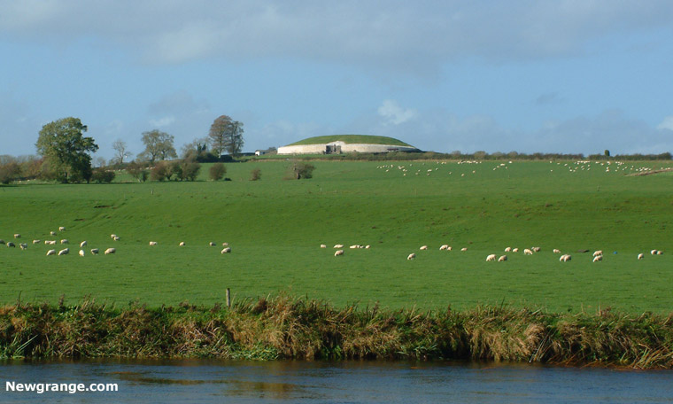 Newgrange view from the south bank of the River Boyne