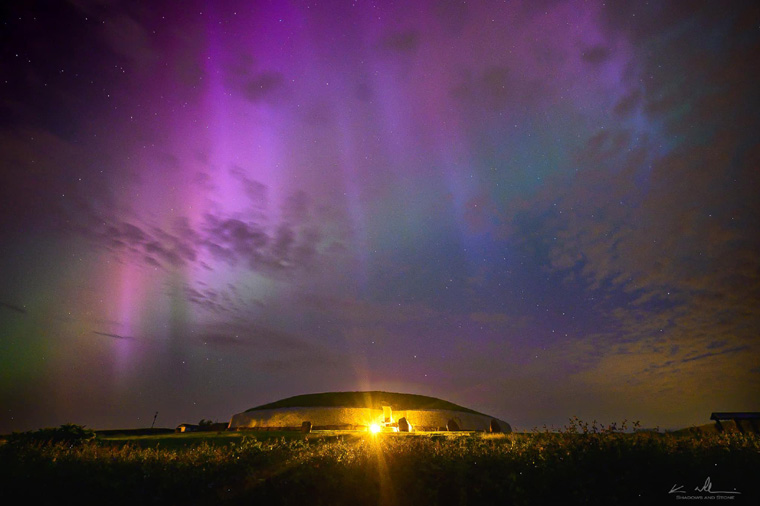 Northern Lights (Aurora Borealis) at Newgrange
